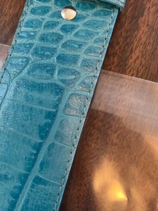 Vintage Circa Genuine Turquoise Alligator Belt main image 5
